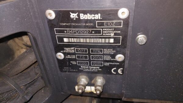 Mini-pelle Bobcat E10z, 1T1, 2020 – Image 7